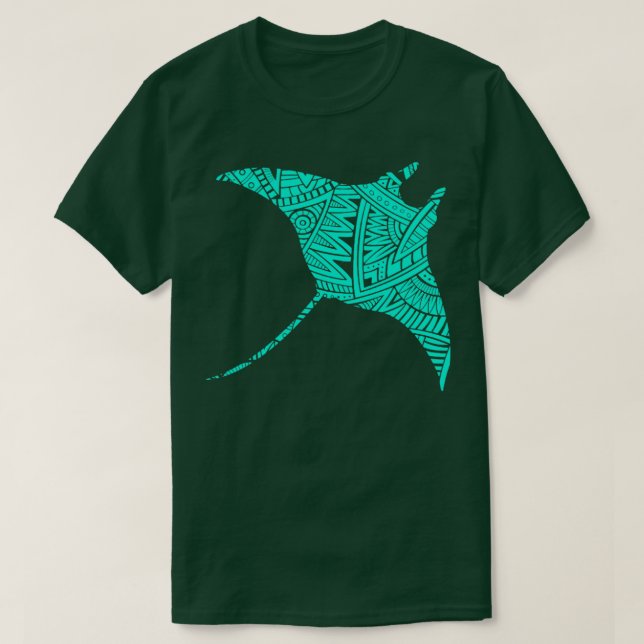 Camiseta Manta Ray Maori - Tatuagem Tribal (Frente do Design)