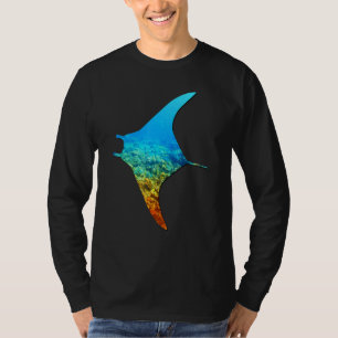 Camiseta Manta Ray Silhouette Dia da Terra e Semana do Ocea