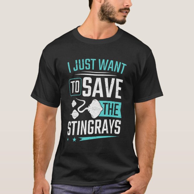 Camiseta Manta Rays Eu Só Quero Salvar Os Raios (Frente)