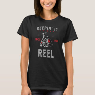 Camiseta Mantê-la desde 1951, "Reel for Fish men Birthday"