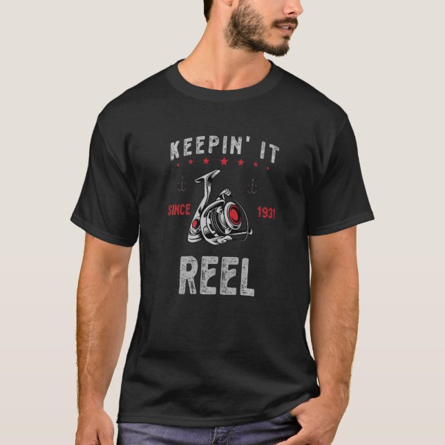 Camiseta Mantê-la desde 2013, "Reel for Fish men Birthday" (Frente)