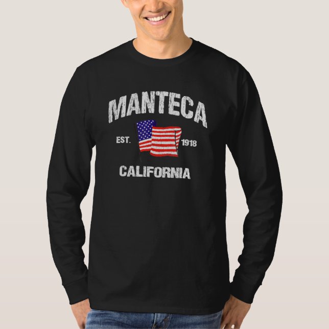 Camiseta Manteca California Ca Usa Stars Stripes Ruas Vinta (Frente)