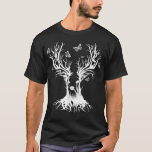 Camiseta Manteiga da Árvore Antler, Estética Fairycore Cott