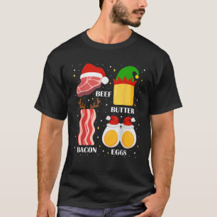 Camiseta Manteiga de carne de Natal Bacon Ovos Feios de Nat