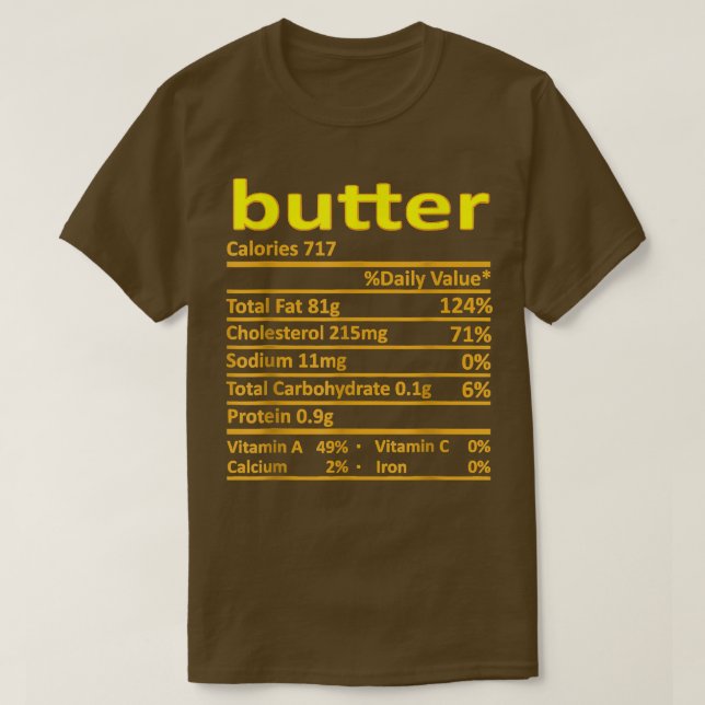 Camiseta Manteiga Nutrição Engraçada Ação de Graças Comida  (Frente do Design)