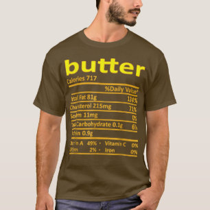 Camiseta Manteiga Nutrição Engraçada Ação de Graças Comida