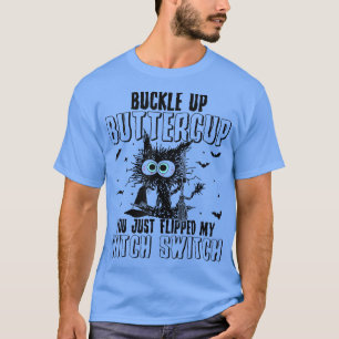 Camiseta Manteiga para cima Xícara Negra Gato Bruxo Hallowe
