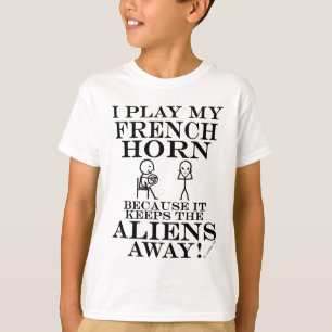 Camiseta Mantem a trompa francesa ausente dos aliens