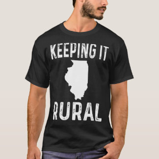 Camiseta Mantendo-A Rural, Fazendeiro Do Estado De Illinois