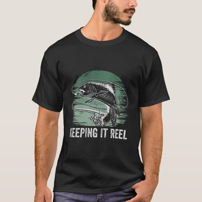 Camiseta Mantendo-O Enrolando As Cotações De Pesca O Pescad (Frente)