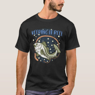 Camiseta Mantendo-O Enrolando As Cotações De Pesca O Pescad