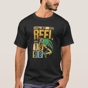 Camiseta Mantendo o Reel Desde 1998 Vintage Pescaria Peixe