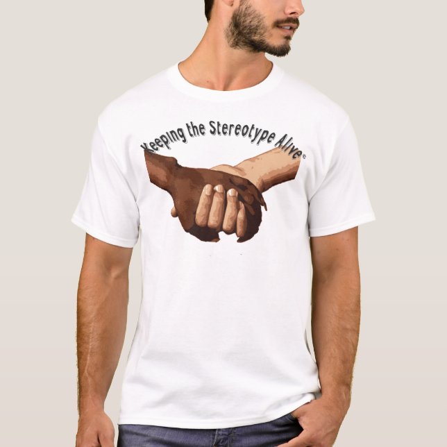Camiseta Mantendo o vivo estereótipo - guardarando as mãos (Frente)