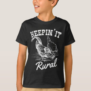 Camiseta Mantendo-se Rural Amante de Frango Fazendeiro País