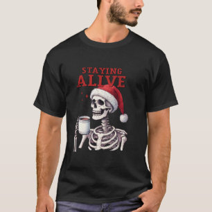 Camiseta Mantendo Vivo O Esqueleto De Natal Do Halloween Ca