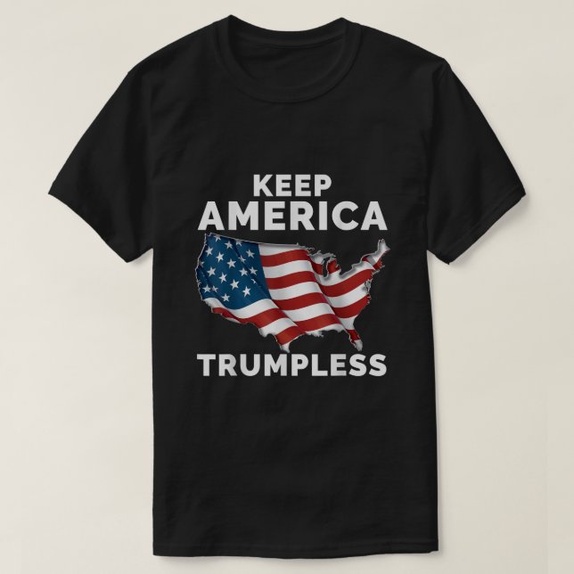 Camiseta Mantenha a América Trumpless (Frente do Design)