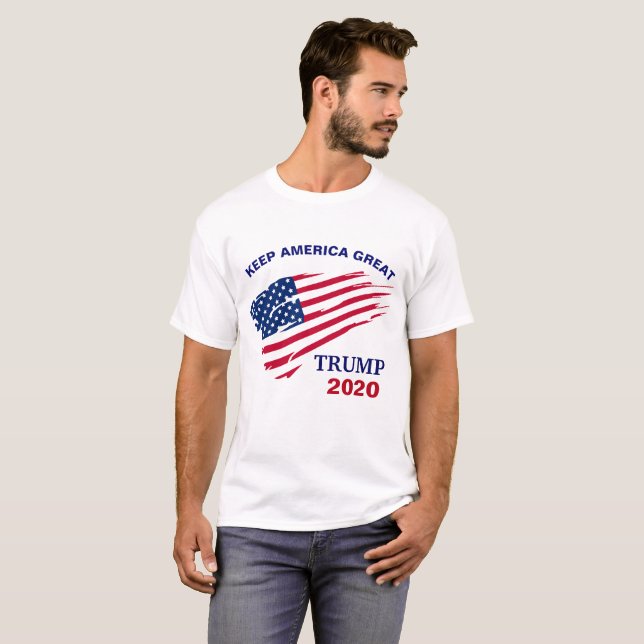 Camiseta Mantenha a bandeira gráfica moderna do trunfo do (Frente Completa)