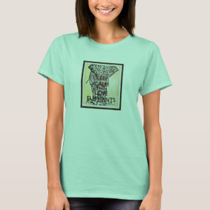 Camiseta Mantenha a calma & ame o t-shirt dos elefantes