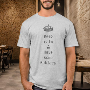 Camiseta mantenha a calma - Baklava - cinza