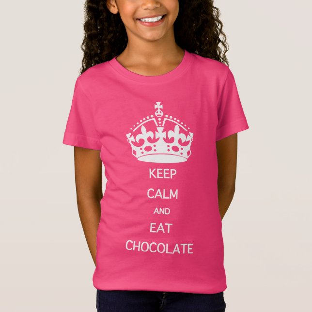 Camiseta MANTENHA A CALMA  COMA e Coma CHOCOLATE (Frente)