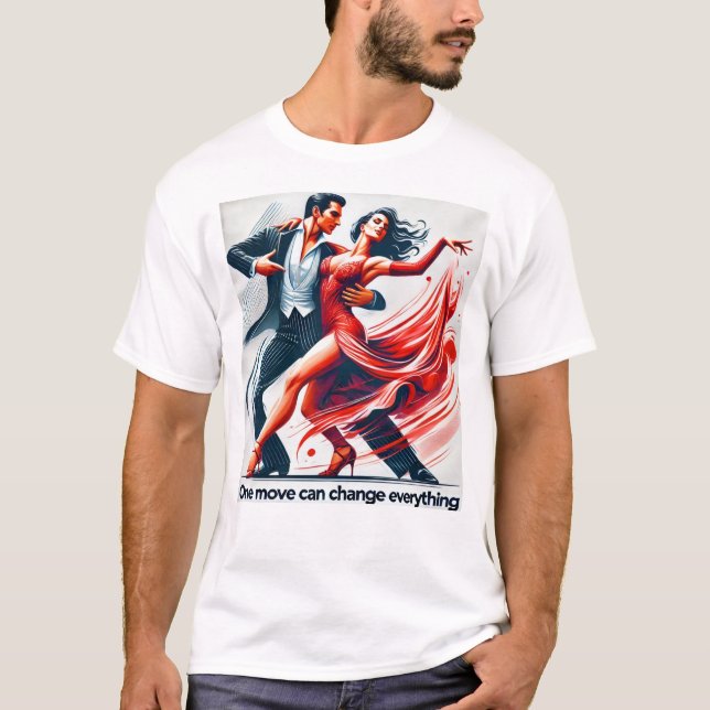 Camiseta Mantenha a calma e a dança ligada" - Motto de danç (Frente)