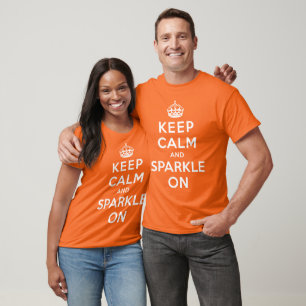 Camiseta Mantenha a calma e a faísca sobre