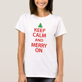 Camiseta Mantenha a calma e a feliz Natal vermelho/verde
