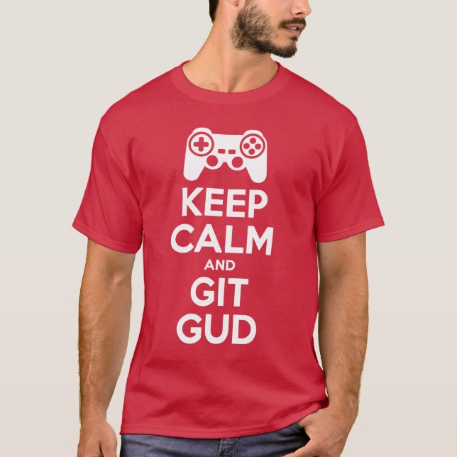 Camiseta Mantenha a calma e a GUD de Git (Frente)