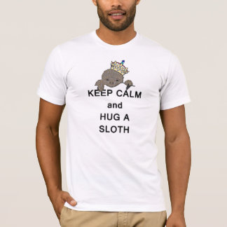 Camiseta Mantenha a calma e abrace uma preguiça Meme