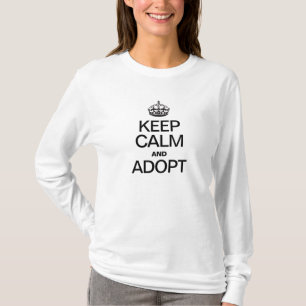 CAMISETA MANTENHA A CALMA E ADOTE-A