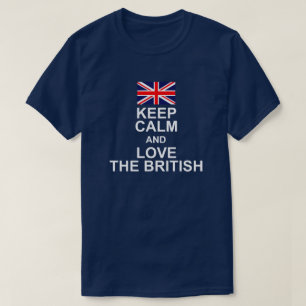 CAMISETA MANTENHA A CALMA E AME A BANDEIRA BRITÂNICA