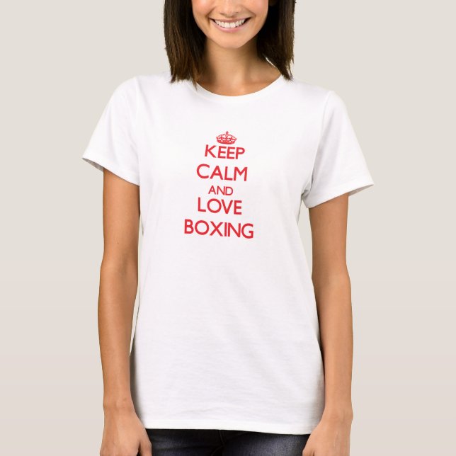 Camiseta Mantenha a calma e ame-a encaixotar (Frente)