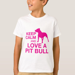 Camiseta Mantenha a calma e ame um pitbull - ROSA