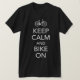 Camiseta Mantenha a calma e Bike no t-shirt (Frente do Design)