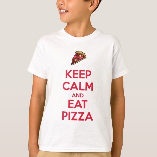 Camiseta Mantenha a Calma e Coma Pizza 2 (Frente)