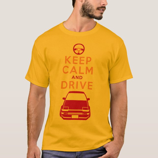 Camiseta Mantenha a calma e conduza - AE86- (Frente)