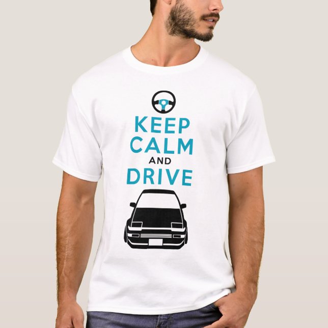 Camiseta Mantenha a calma e conduza - AE86- /version3 (Frente)