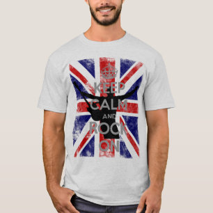 Camiseta Mantenha a Calma e Continue a Rockear União Jack
