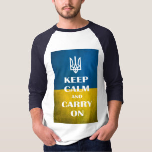 Camiseta Mantenha a calma e continue o tridente emblema ucr