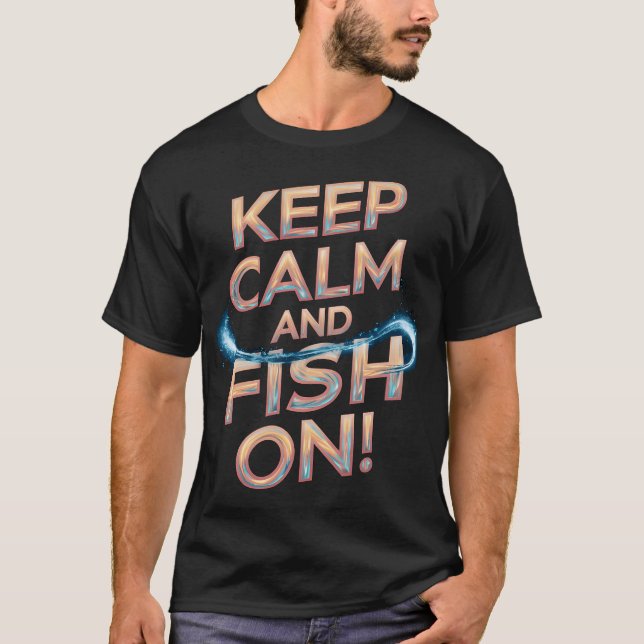 Camiseta Mantenha a Calma e Continue Pescando! (Frente)