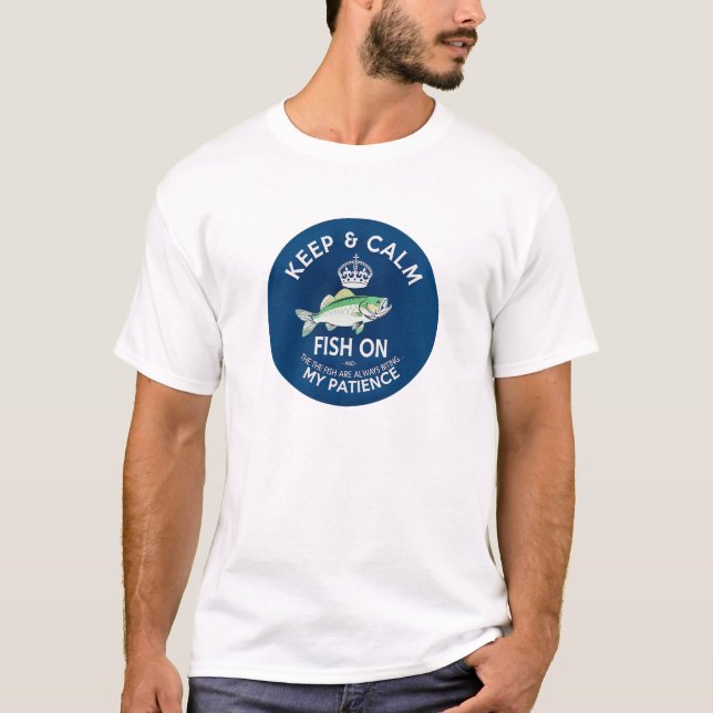 Camiseta Mantenha a Calma e Continue Pescando (Frente)