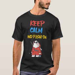 Camiseta Mantenha a Calma e Continue Pescando / tubarão