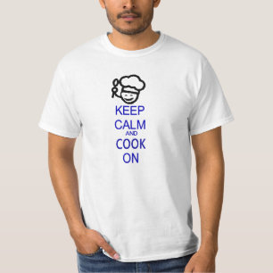 Camiseta Mantenha a calma e cozinhe-a no cozinheiro chefe