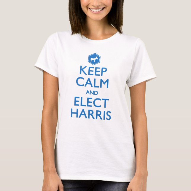 Camiseta Mantenha a calma e eleita Harris Vote em Kamala 20 (Frente)