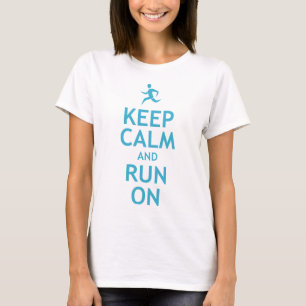 Camiseta Mantenha a calma e funcione-a em (o azul)