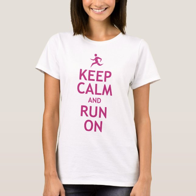 Camiseta Mantenha a calma e funcione-a sobre (Frente)
