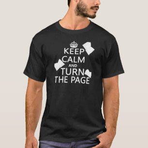 Camiseta Mantenha a calma e gire a página