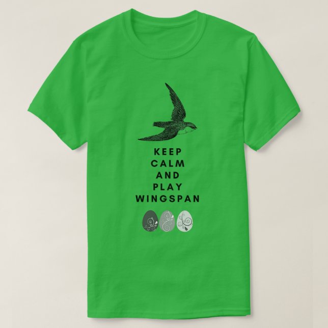 Camiseta Mantenha a calma e jogue a envergadura (Frente do Design)