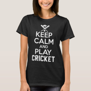 Camiseta Mantenha a Calma e Jogue Críquete 2