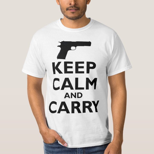 Camiseta Mantenha a calma e leve - a ?a alteração (Frente)